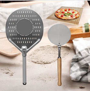 KIT TONDO  PALA PER PIZZA FORATA CON TAGLIERE